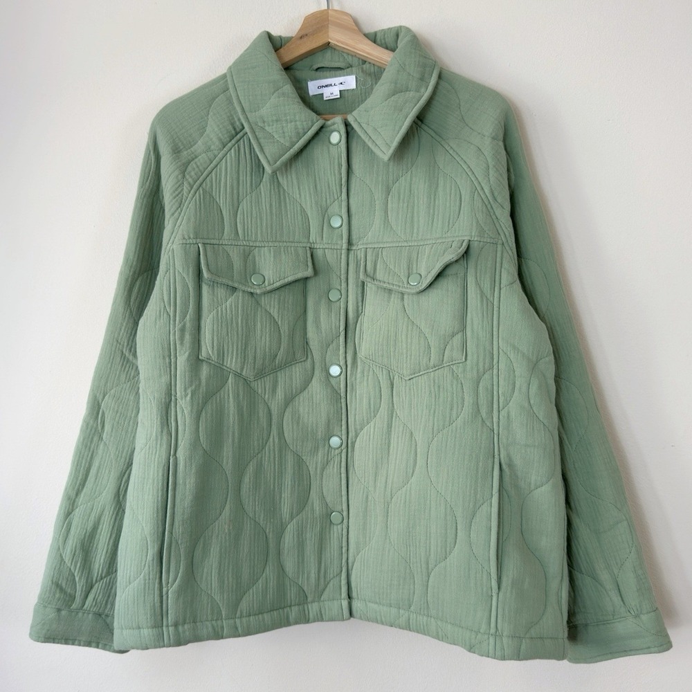 O'Neill Surf Womens Quilted Green Emit Jacket - Medium